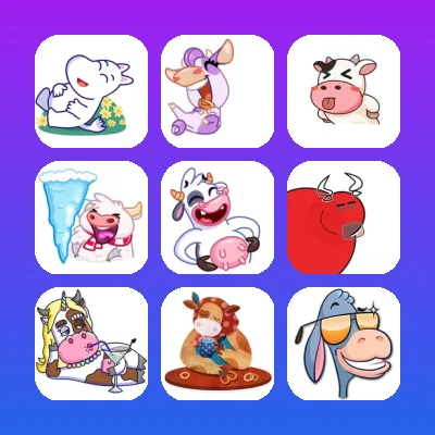 Cow Telegram Stickers Set