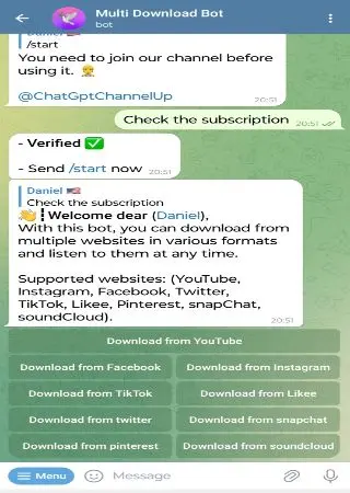 Multi Download Bot preview 2
