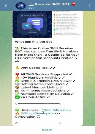 📥 Receive SMS BOT 📮 preview 1