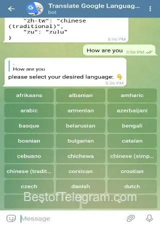 Translate Google Languages preview 2