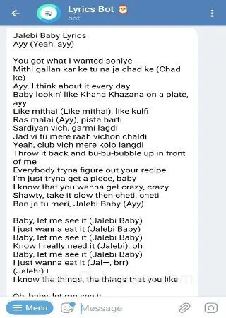 Lyrics Bot preview 3