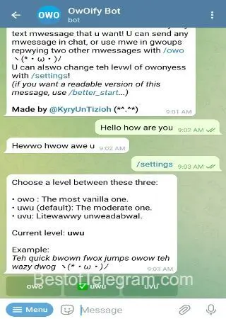 OwOify Bot preview 2