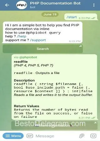 PHP Documentation Bot preview 3