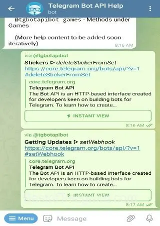 Telegram Bot API Help preview 3