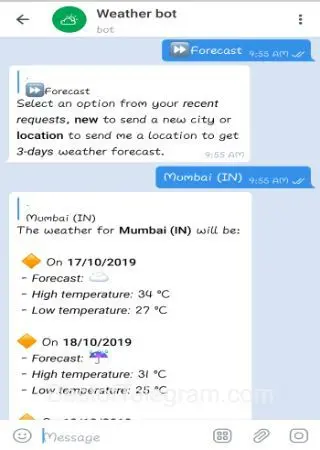 Weather bot preview 4
