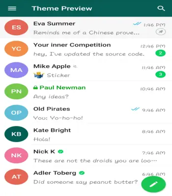 WhatsApp Theme preview